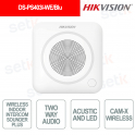 DS-PS403I-WE/Blu 105dB Internal Wireless Siren with Two-Way Audio and CAM-X Wireless - Hikvision