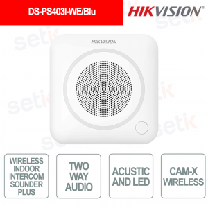 DS-PS403I-WE/Blu 105dB Internal Wireless Siren with Two-Way Audio and CAM-X Wireless - Hikvision