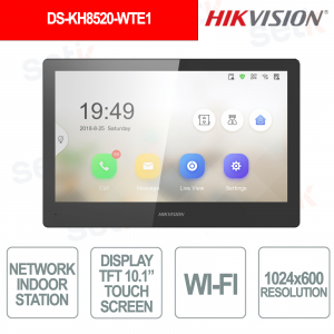 DS-KH8520-WTE1 10.1" WiFi Touch IP Monitor with Hik-Connect App and Access Control - Hikvision