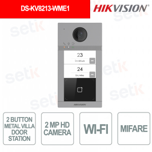 DS-KV8213-WME1 2MP WiFi PoE IP Video Station with Mifare Reader and IP65 IK08 - Hikvision