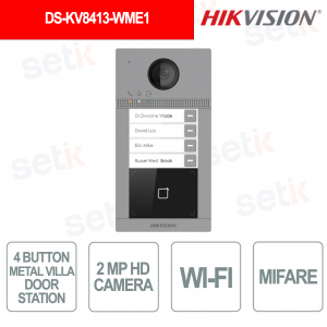 DS-KV8413-WME1 2MP PoE WiFi IP Villa Video Intercom IP65 with Badge Reader and Hik-Connect App - Hikvision