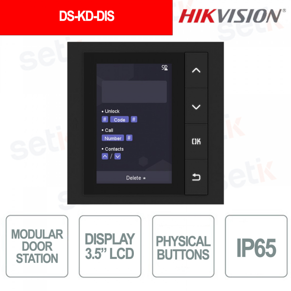 DS-KD-DIS 3.5” IP65 LCD Display Module for KD8 Pro Modular Video Intercom - Hikvision