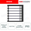 DS-KD-KK 6-Button IP65 Module for KD8 Pro Modular Video Intercom - Hikvision