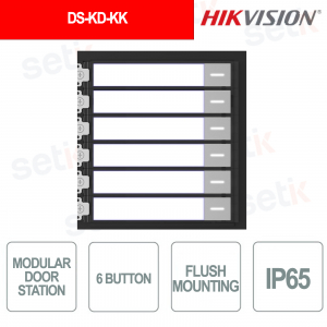 DS-KD-KK 6-Button IP65 Module for KD8 Pro Modular Video Intercom - Hikvision