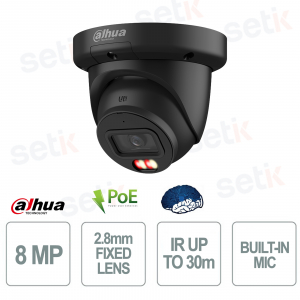 IPC-HDW3849QM-S-IL 8MP AI Black 2.8mm Smart Dual Light WizSense IP67 - Dahua