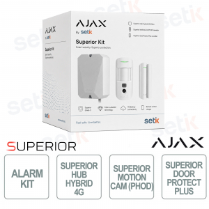 Ajax Kit Superior ASP White Sistema di Allarme Wireless 4G LTE con Fotoverifica e App Smart Security