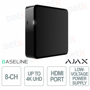 Ajax NVR HDC 8 Canali Nero con HDMI Full HD, Supporto ONVIF, Archiviazione fino a 16TB e JetSparrow