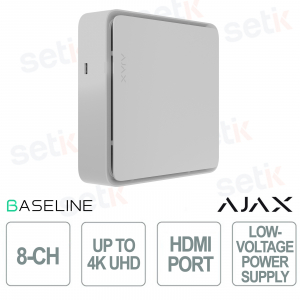 Ajax NVR HDC 8-Channel White with HDMI Full HD, ONVIF Support, Storage up to 16TB and JetSparrow