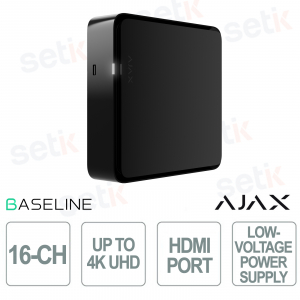 Ajax NVR HDC 16-Channel Black with HDMI Full HD, ONVIF Support, Storage up to 16TB and JetSparrow