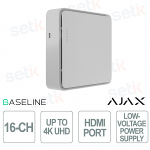 Ajax NVR HDC 16-Channel White with HDMI Full HD, ONVIF Support, Storage up to 16TB and JetSparrow