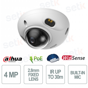 Dahua WizSense 4MP IP67 IK10 Smart Dual Light 2.8mm Dome Camera with AI and People and Vehicle Detection