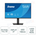 iiyama ProLite XB2491H-B1 24" IPS Full HD 120Hz Ergonomic Monitor with Adaptive Sync and Slim Frame