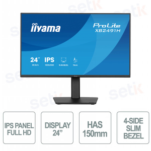 Moniteur ergonomique iiyama ProLite XB2491H-B1 24" IPS Full HD 120 Hz avec Adaptive Sync et cadre fin