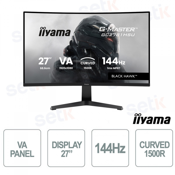 Moniteur de jeu incurvé iiyama G-Master GC2781HSU-B1 27" Full HD 144 Hz 1 ms FreeSync VA