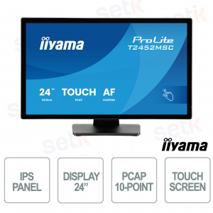 iiyama ProLite T2452MSC-B2 24" Full HD IPS PCAP+ 10 Touch 120Hz Touch Monitor