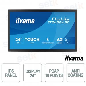 iiyama TF2438MSC-B2 Open Frame Touchscreen Monitor 24" Full HD IPS PCAP+ 10 Touch 120Hz