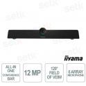 Barra Videoconferenza iiyama UC CAM120ULB-1 4K UHD 12MP con Auto-Framing e 6 Microfoni