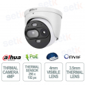 4MP AI Thermal Camera with 3.5mm/4mm Lens, Fire Detection, PoE and IP67 - Dahua