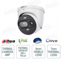 4MP AI Thermal Camera with 7mm/6mm Lens, Fire Detection, PoE and IP67 - Dahua
