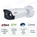Caméra thermique Dahua 4MP AI 19 mm/12 mm avec détection d'incendie, PoE, IP67 et IK10