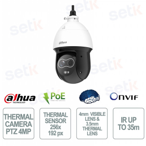 TPC-SD2241-B3F4-DW-S2 Thermal Speed Dome Camera 4MP AI PTZ IP66 PoE+ - Dahua