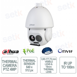 TPC-SD5641-B19Z45 Telecamera Termica PTZ 4MP Zoom 45x AI Hi-PoE IP66 - Dahua