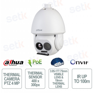 Telecamera Termica PTZ TPC-SD5441-TB19Z45 4MP AI Zoom 45x IP66 Audio Bidirezionale - Dahua