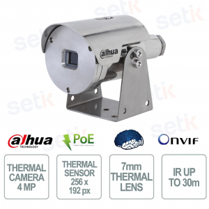 Dahua TPC-AEBF5201-TB7-DW-S4-G PoE IP68 ATEX IECEx 7mm AI Thermal Imaging Camera