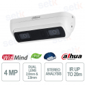 Telecamera IP 4MP WizMind Dual Lens AI Stereo Analysis PoE IR 20m IP67 - Dahua