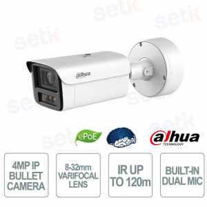 4MP WizMind AI Varifocal IP Camera 8-32mm ANPR Face Recognition PoE - Dahua