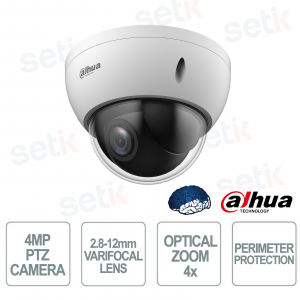 SD22404DB-GNY 4MP PTZ IP Camera WizSense 4x Zoom AI Starlight PoE IP66 IK10 - Dahua