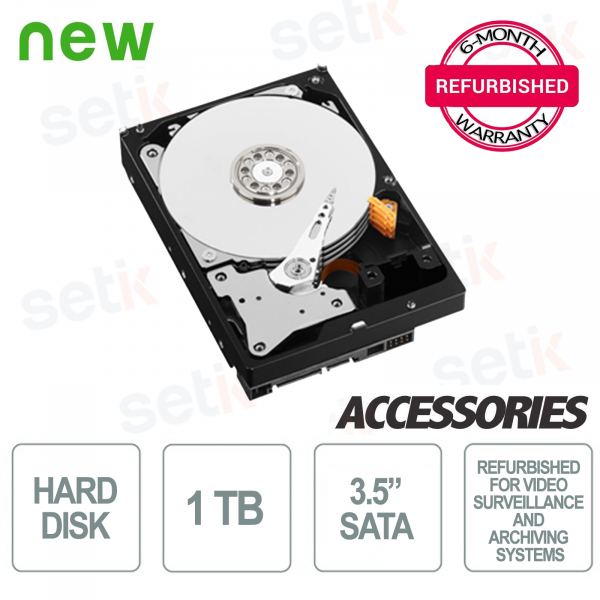 3.5" 1TB SATA Hard Drive - Refurbished with Warranty - High Quality - Refurbished