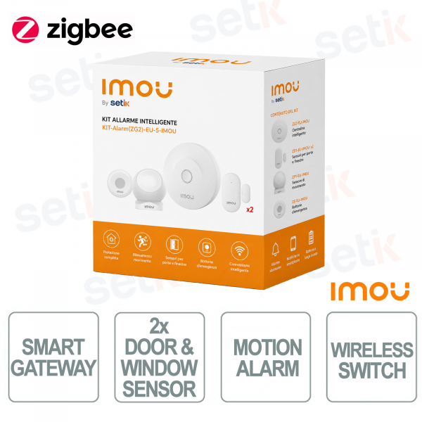 Zigbee Alarm Kit 1x ZG2 control unit - 2x ZD1 sensors - 1x ZP1 sensor & 1x ZE1 - IMOU