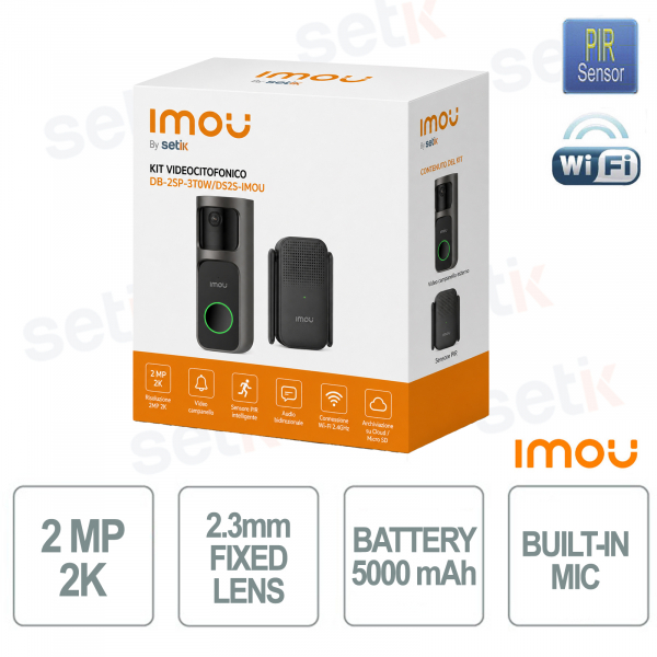 Interphone vidéo Wi-Fi Imou Doorbell 2S : 2K, IA intelligente et vue grand angle