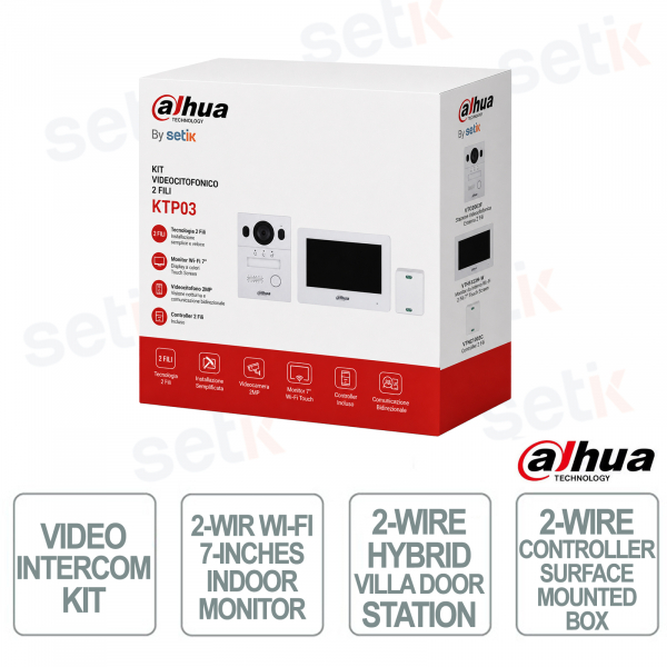 Interphone vidéo Wi-Fi 2 fils Dahua KTX01 : kit intelligent complet avec écran tactile, application et sécurité IP65