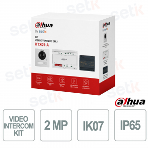 Kit d'interphone vidéo Dahua KTX01-A 2MP IP65 IK07 avec accès intelligent