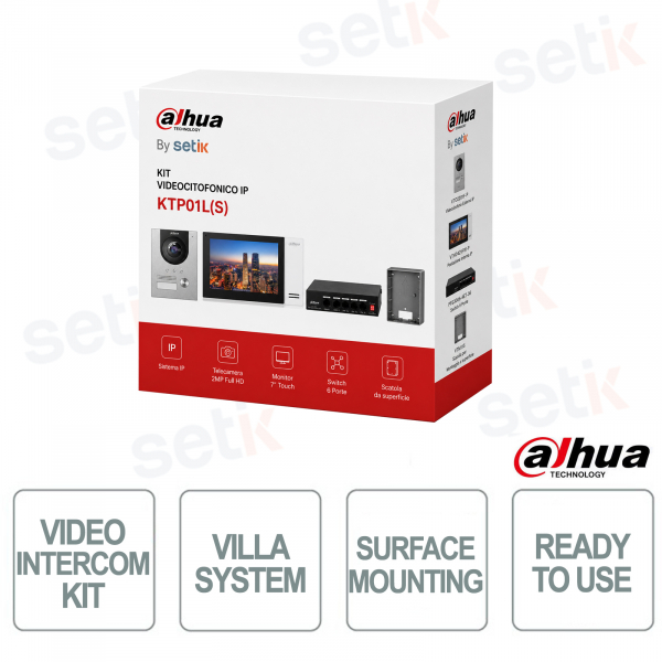 Dahua IP Villa Video Intercom Kit Aufputz-Innenstation und Video-Intercom und PoE-Switch