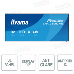 Display Digital Signage iiyama ProLite LH9252UWS-B1AG 92" 5K UltraWide 21:9 Android 13 USB-C 24/7