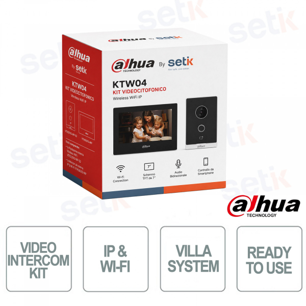 Dahua KTW04 IP Wi-Fi Video Intercom Kit with 7" Touchscreen Monitor and 2MP PoE IP65 Camera