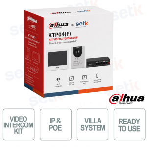 Dahua KTP04(F) Flush-Mounted IP Video Intercom Kit with 7" Touch Monitor, 2MP Camera, and PoE