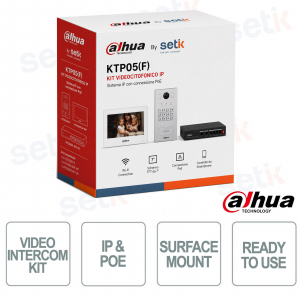 Kit Videocitofono IP KTP05(F) da Incasso con Monitor Touch 7", Wi-Fi, Lettore MIFARE e Telecamera 2MP - Dahua