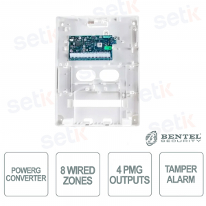 PG8HRDW8 PowerG Converter for 8 Wired Inputs with 4 PGM Outputs and Supervised Siren Output - Bentel