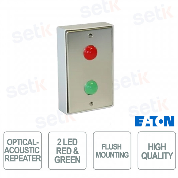 Eaton 1423-BZ-I Flush-Mounted Optical-Acoustic Repeater with 2 LEDs and Buzzer for Fire Alarm Systems