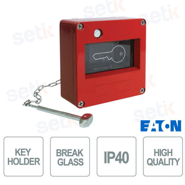 Eaton 1492-CSA Break Glass Key Container with Microswitch for Fire Systems
