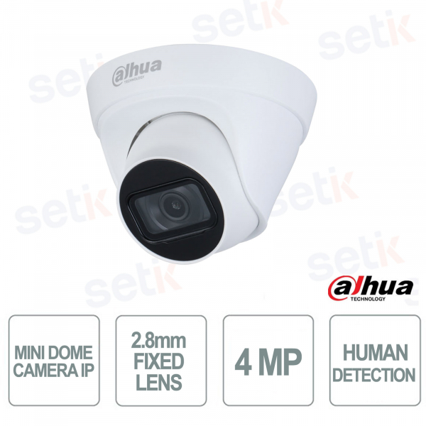 Dahua Mini Dome IP Camera 4MP 2.8 mm PoE IR 30 m Human Detection IP67 - Dahua