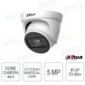 Telecamera Dome 5MP 2.7-13.5 mm Motorizzata Smart IR 60 m IP67 4 in 1 - Dahua