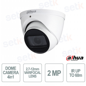 Dahua 2MP Starlight Dome Camera 2.7-12mm Motorized Smart IR 60m Audio IP67