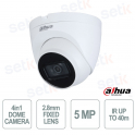 Dahua 5MP 4-in-1 Starlight 2.8mm Dome Camera with 40m Smart IR, Coaxial Audio, and IP67