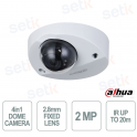 Telecamera Dome 2MP 4 in 1 2.8 mm con Audio, Smart IR 20 m, IP67 e IK10 - Dahua