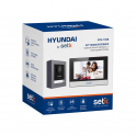 Kit d'interphone vidéo IP Hyundai avec moniteur WiFi 7 pouces, caméra fisheye 2 MP, PoE et contrôle d'accès